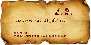 Lazarovics Uljána névjegykártya